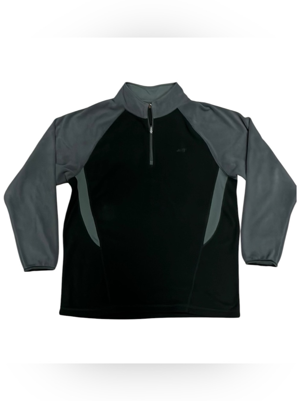 Avia Men’s Black Gray Fleece Quarter Zip Pullover Large